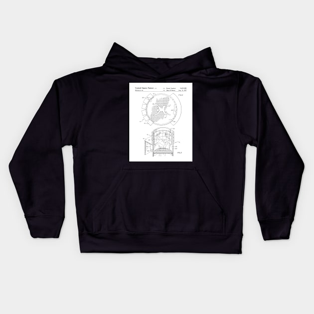 Skydiving Wind Tunnel Patent - Sky Diving Art - Black And White Kids Hoodie by patentpress